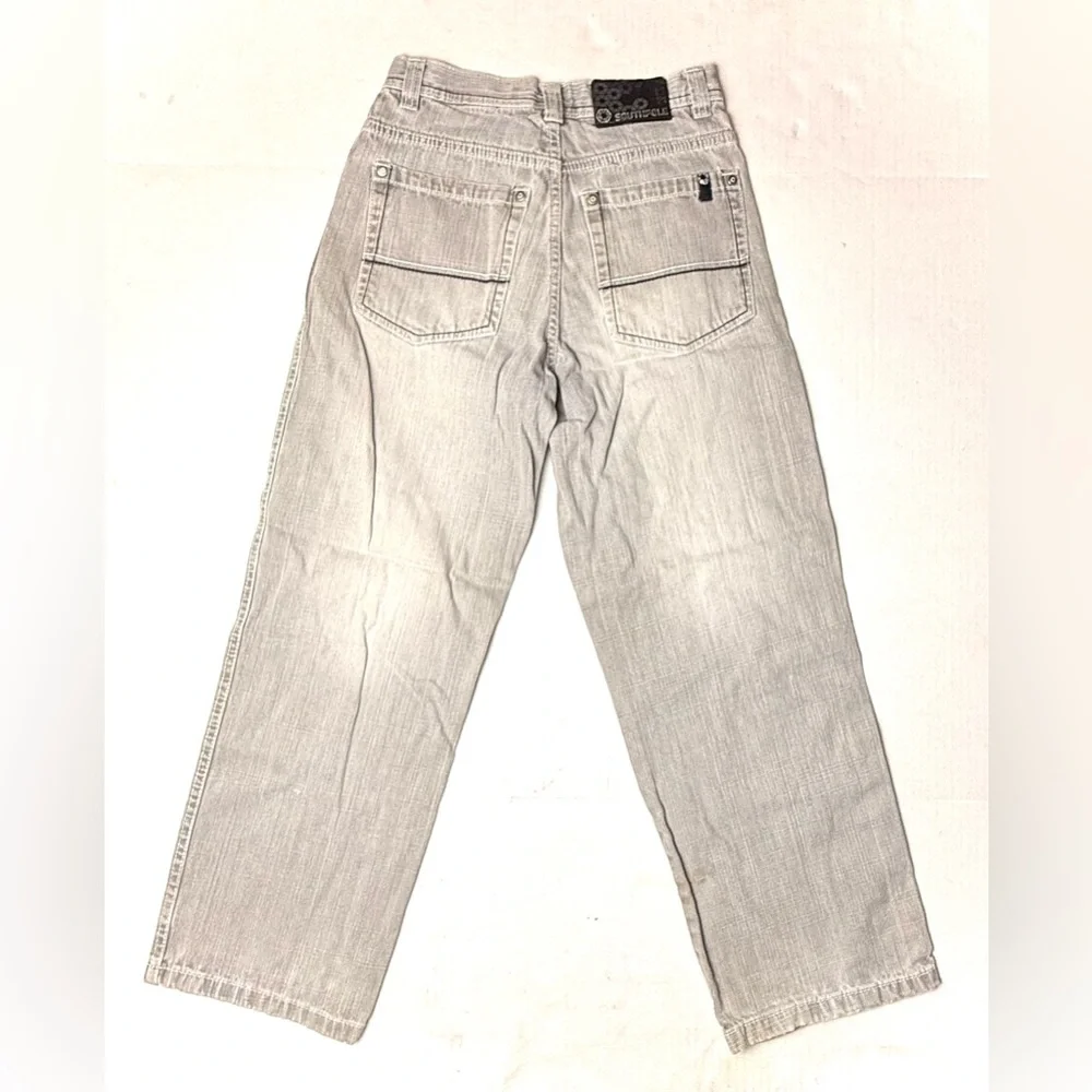 Vintage Southpole Jeans Youth Boys 12‎ Gray Light Wash Y2K Denim Grunge Wide Leg